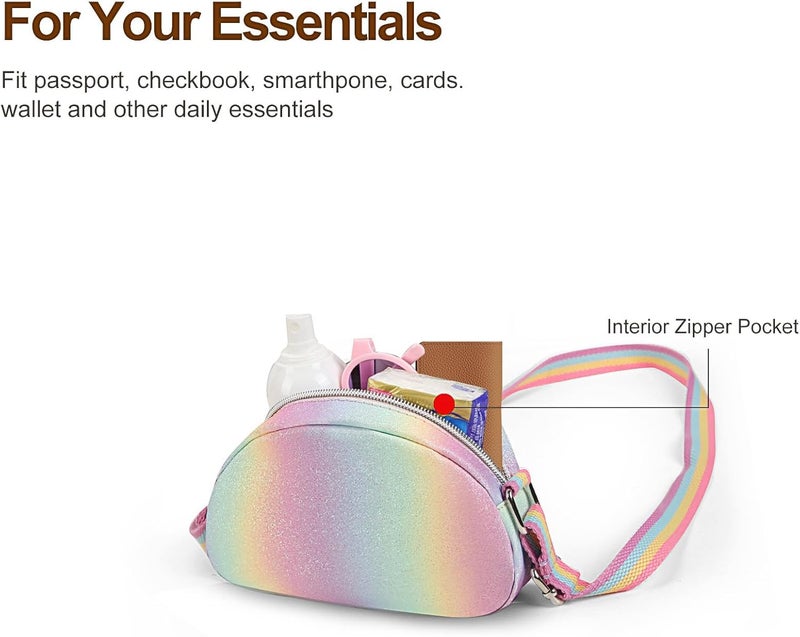 cotmcor Store Toddler Purse Valentines Gifts for Kids: 2 3 4 5 6 7 8 Year Old Girl Birthday Gift, Toys for Ages 2-4 Rainbow Crossbody Bag - Image 4